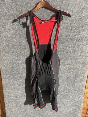 Canari Cycling Bib Shorts Mens Medium Black Padded Chamois 13 Inseam Bike Logo
